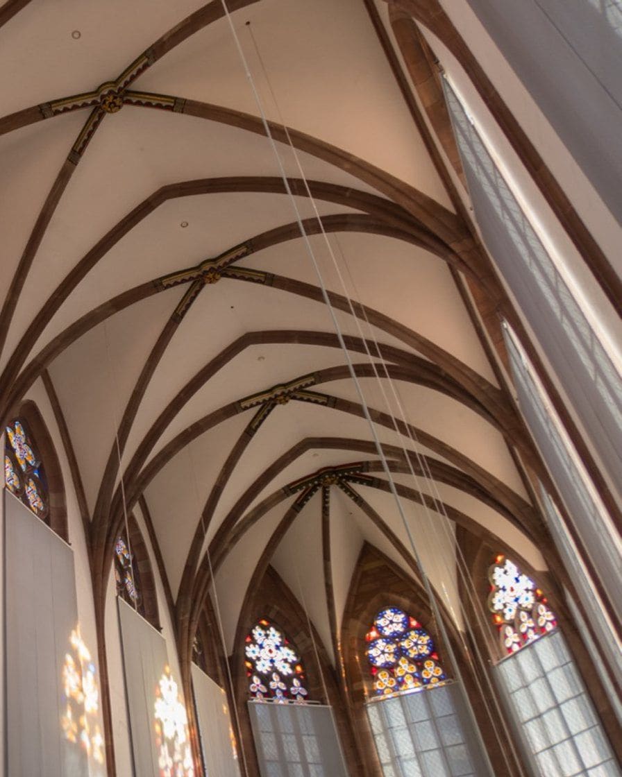 Das gotische Chorgewölbe der Barfüsserkirche, heute Sitz des Historischen Museums Basel